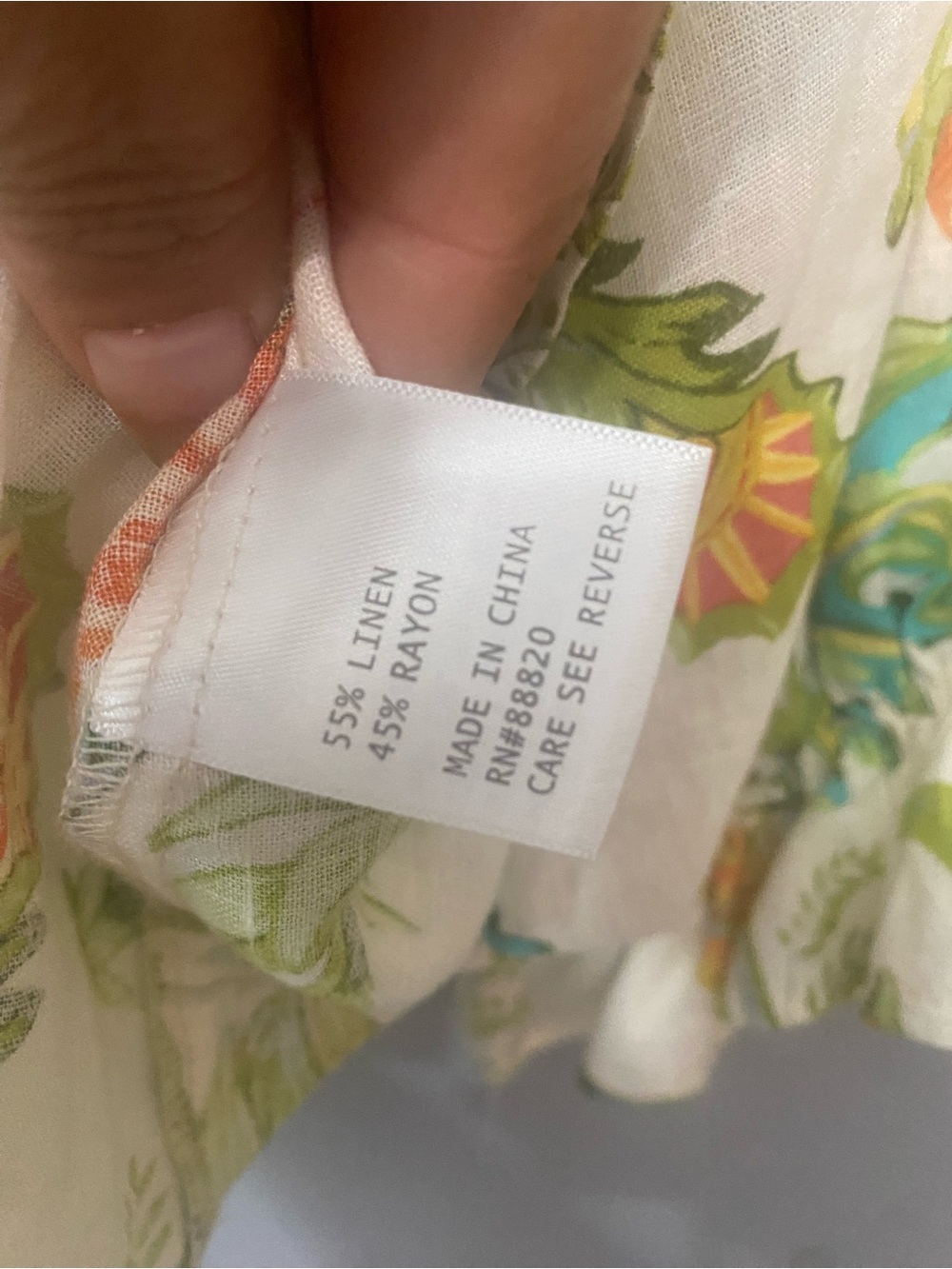 RACHEL Rachel Roy Floral Button-Front Peasant Blouse boho summer linen blend - Picture 7 of 8